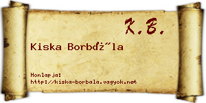 Kiska Borbála névjegykártya
